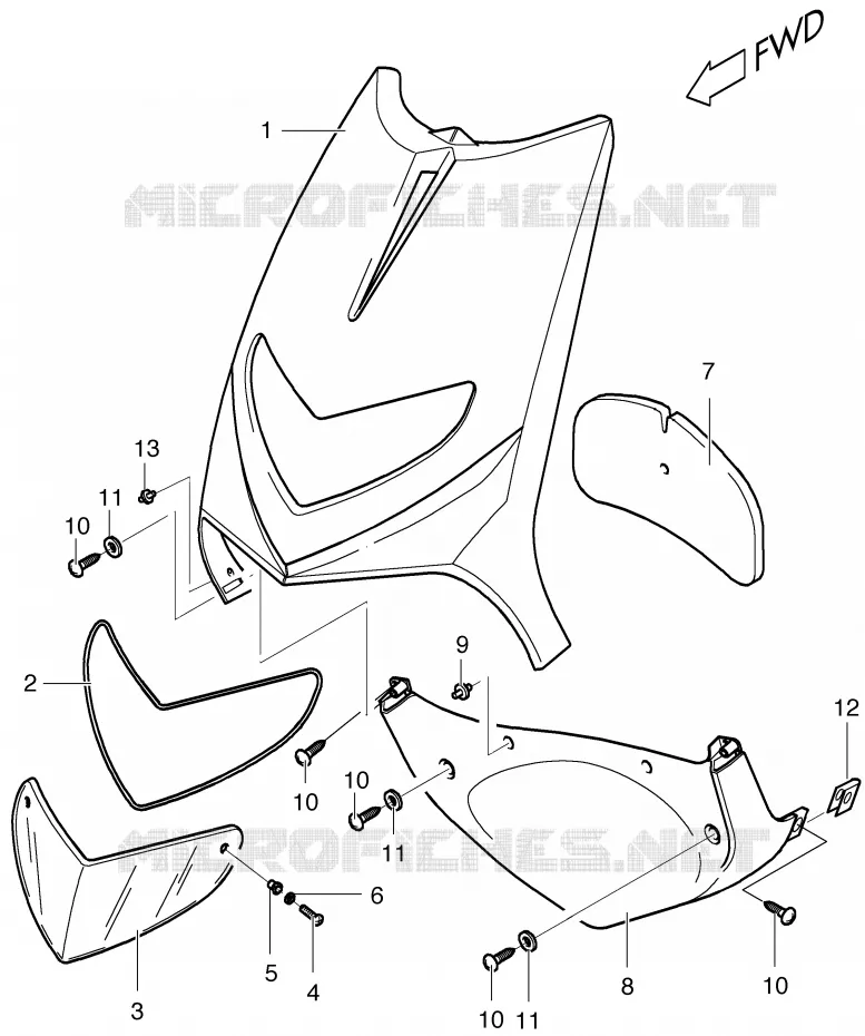 CARENAGES AVANT Suzuki SCOOTER 50 ESTILETE 2001  UF50ZK1