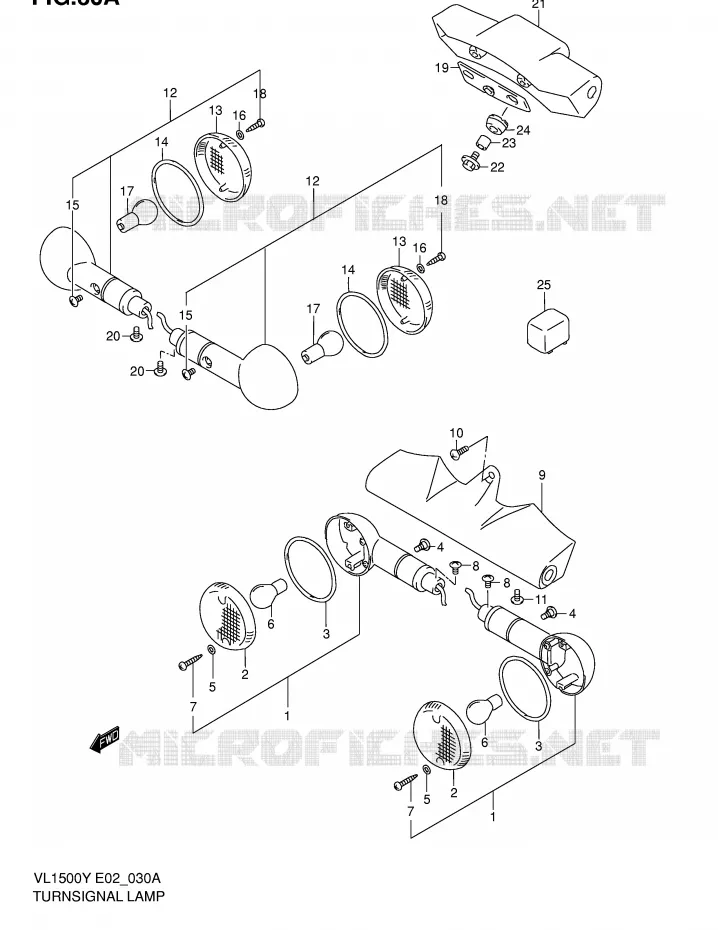CLIGNOTANTS (MODELE K2/K3) Suzuki MOTO 1500 INTRUDER 1998  VL1500W(E2)