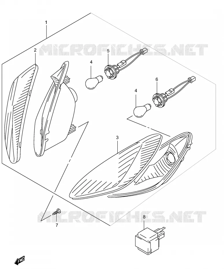 CLIGNOTANTS (MODELE K2/K3) Suzuki SCOOTER 150 BURGMAN 2002  UH150K2(P19)
