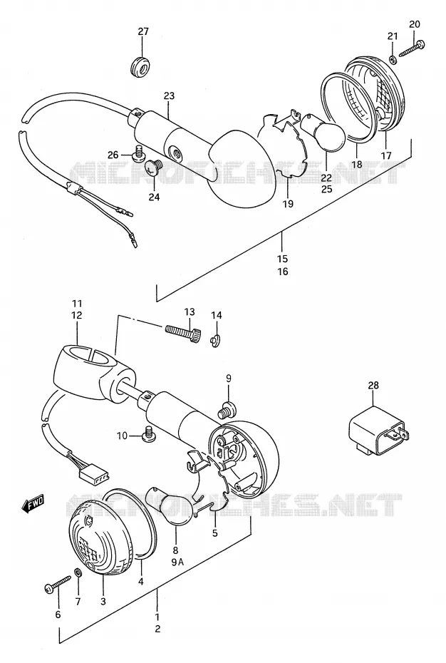 CLIGNOTANTS Suzuki MOTO 1400 INTRUDER 1993  VS1400GLFP(E28)