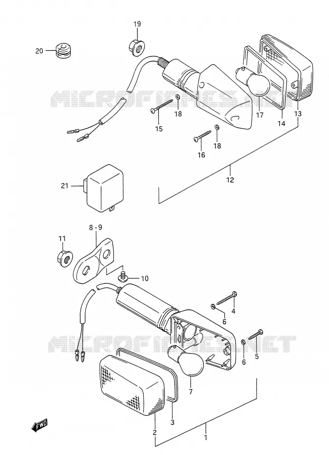 CLIGNOTANTS Suzuki MOTO 200 TS-R 1992  TS200RN(E28)