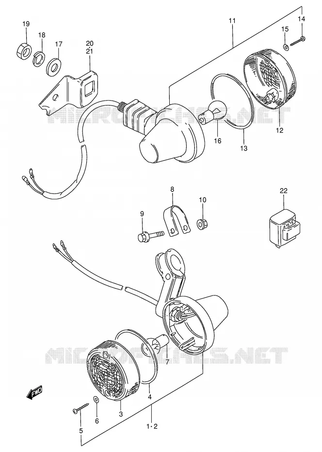 CLIGNOTANTS Suzuki MOTO 50 TS-W 1995  TS50WS(E6)