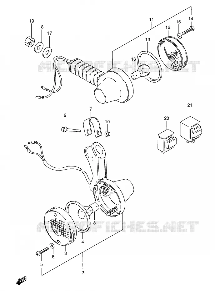 CLIGNOTANTS Suzuki MOTO 50 TS-X 1994  TS50XKR(E1)