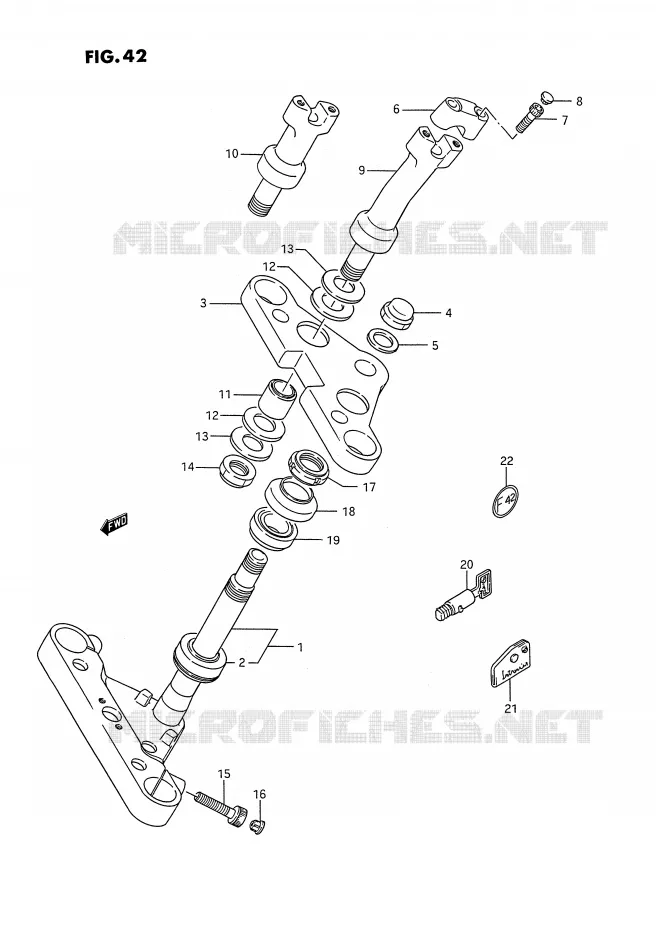 COLONNE DE DIRECTION (MODELE H/J/K/L/M/N/P/R) Suzuki MOTO 1400 INTRUDER 1987  VS1400GLP H/VS1400GLF H (E02,E04,E15,E16,E17,E18,E21,E22,E25,E34,E39)