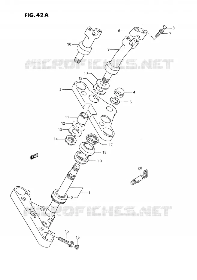COLONNE DE DIRECTION (MODELE S) Suzuki MOTO 1400 INTRUDER 1991  VS1400GLPM(E2)