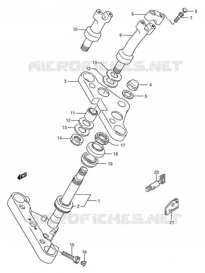 COLONNE DE DIRECTION Suzuki MOTO 1400 INTRUDER 1993  VS1400GLPP(E28)