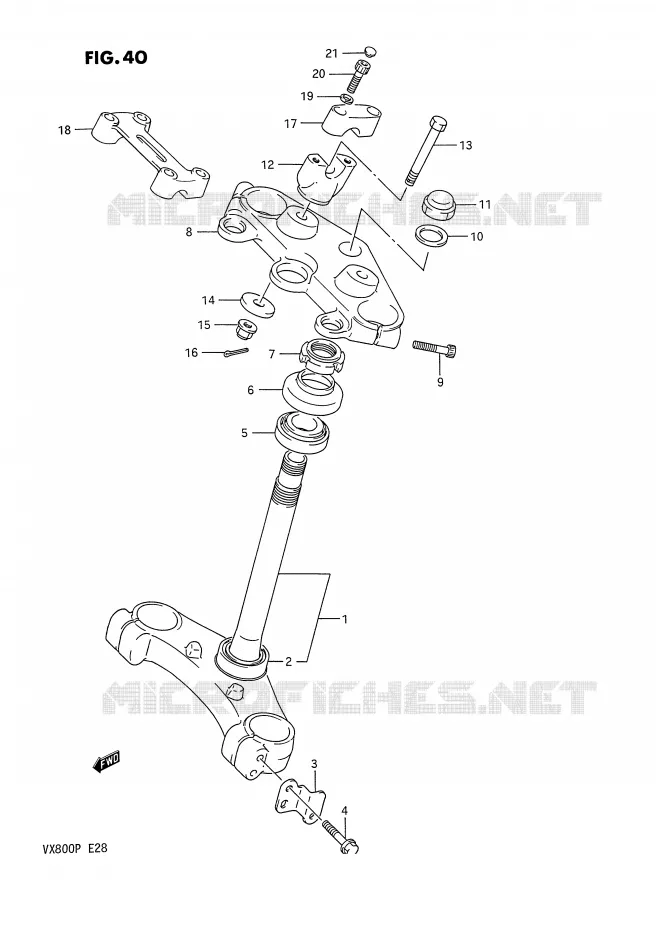 COLONNE DE DIRECTION Suzuki MOTO 800 VX 1990  VX800L(E28)