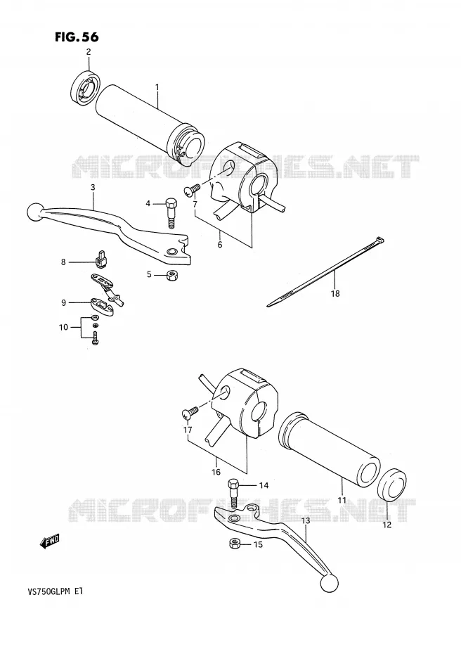 COMMODOS (MODELE F/G/H/J) Suzuki MOTO 750 INTRUDER 1989  VS750GLFK(E1)