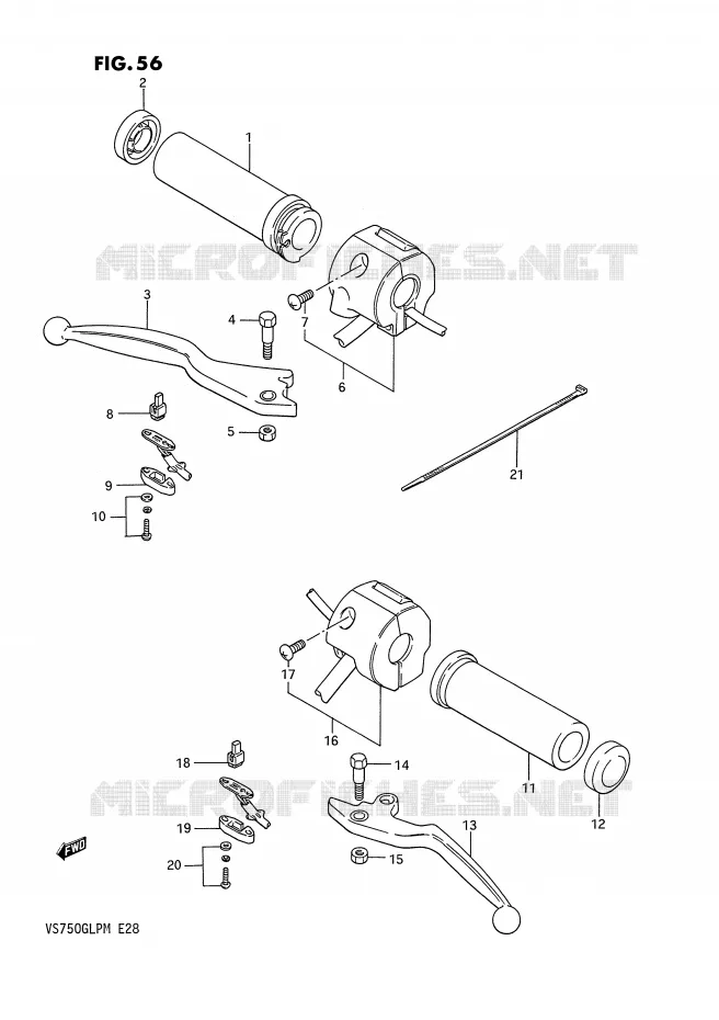 COMMODOS (MODELE F/G/H/J) Suzuki MOTO 750 INTRUDER 1990  VS750GLPL(E28)