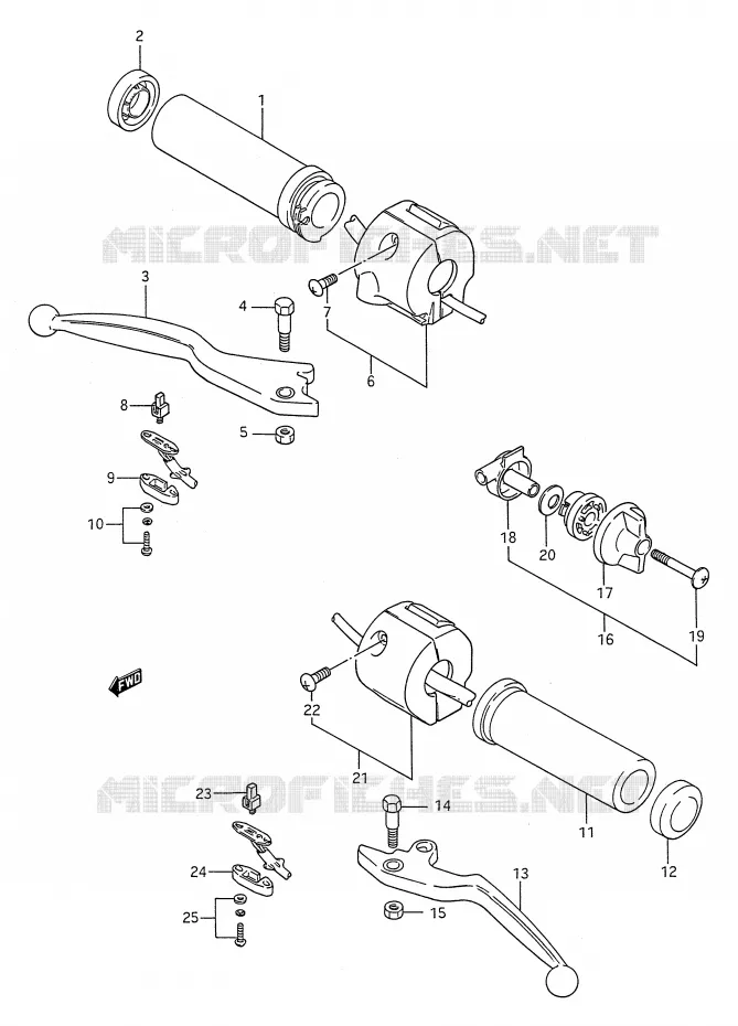 COMMODOS (MODELE H/J) Suzuki MOTO 1400 INTRUDER 1994  VS1400GLPR(E28)