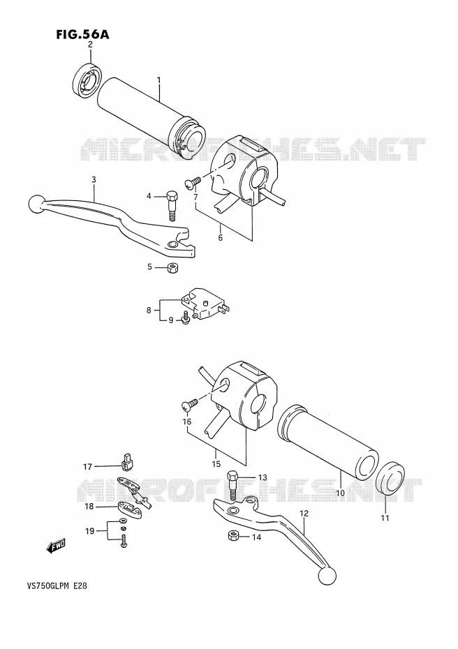 COMMODOS (MODELE K/L/M) Suzuki MOTO 750 INTRUDER 1989  VS750GLPK(E28)