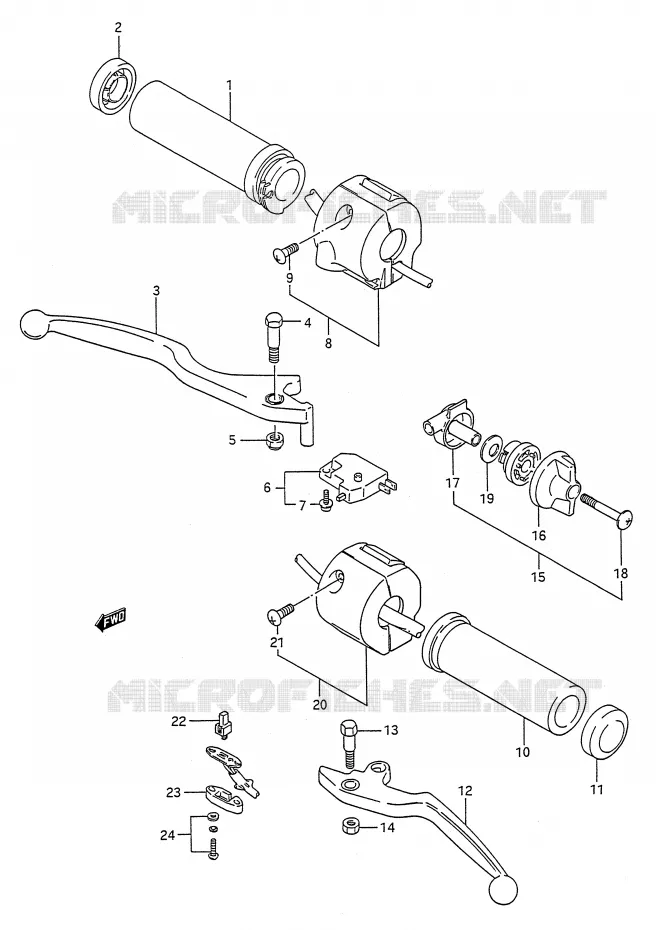 COMMODOS (MODELE L/M/N/P/R) Suzuki MOTO 1400 INTRUDER 1993  VS1400GLFP(E28)