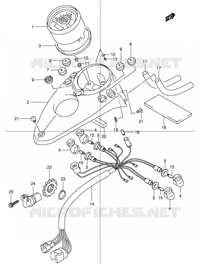 COMPTEUR (MODELE Y/K1/K2) Suzuki MOTO 125 INTRUDER 2003  VL125UK3(E2)