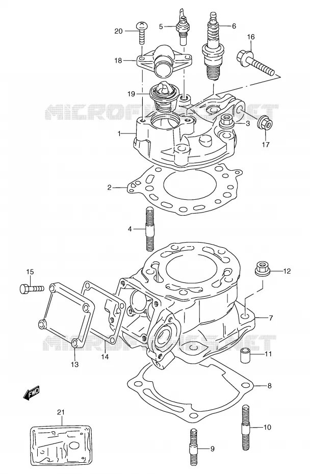 CYLINDRE Suzuki MOTO 125 TS-R 1989  TS125RK(E2)