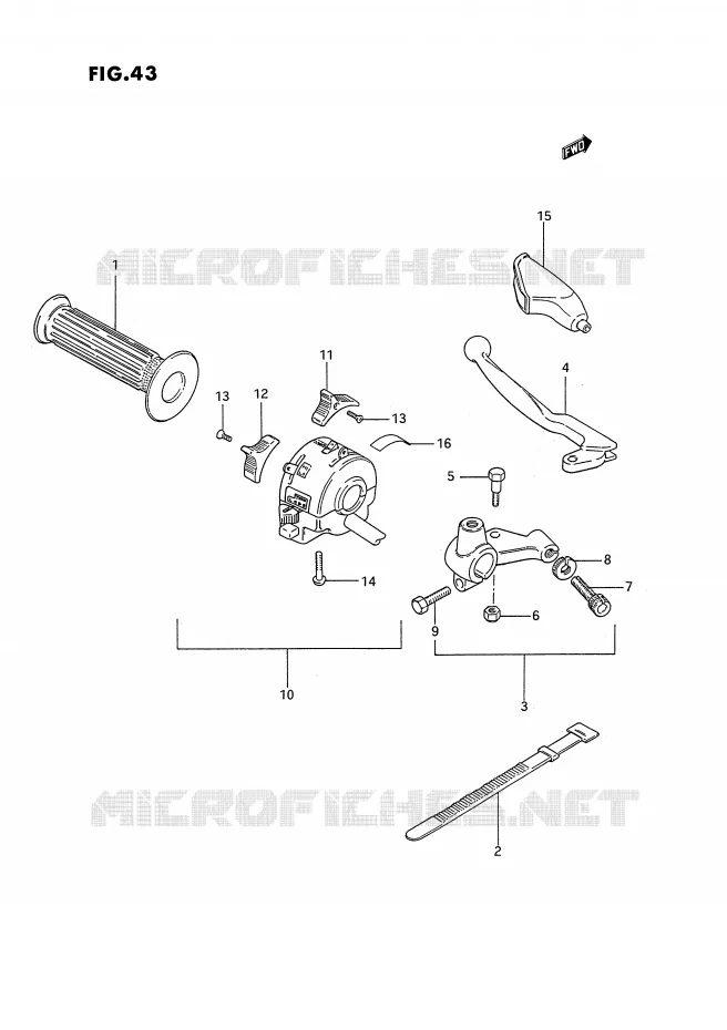 ENSEMBLE POIGNEE GAUCHE Suzuki MOTO 185 TS-ER 1993  TS185ERP(E24)