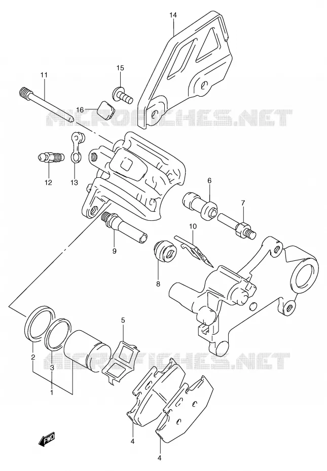 ETRIER DE FREIN ARRIERE (MODELE R) Suzuki MOTO 125 TS-R 1992  TS125RN(E2)