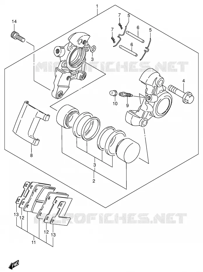 ETRIER DE FREIN ARRIERE Suzuki MOTO 1400 INTRUDER 2007  VS1400K7(E3/E28)