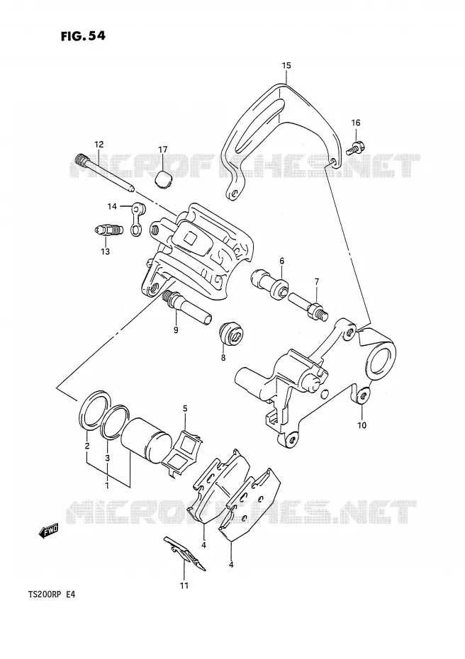 ETRIER DE FREIN ARRIERE Suzuki MOTO 200 TS-R 1993  TS200RP(E4)