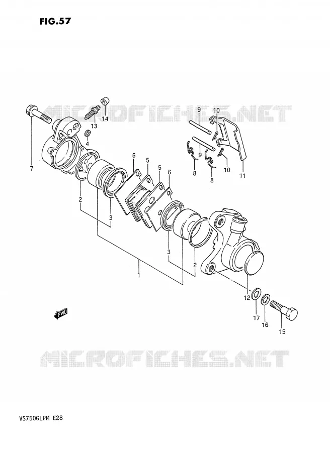 ETRIER DE FREIN AVANT (MODELE F/G) Suzuki MOTO 750 INTRUDER 1990  VS750GLPL(E28)