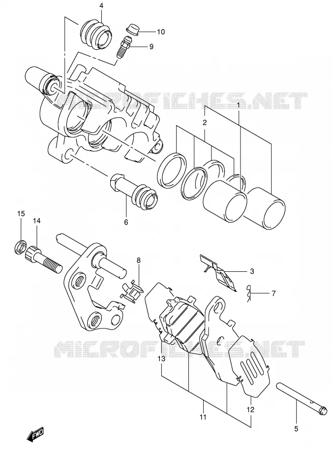 ETRIER DE FREIN AVANT (MODELE K2/K3/K4) Suzuki MOTO 1500 INTRUDER 2001  VL1500K1(E2)