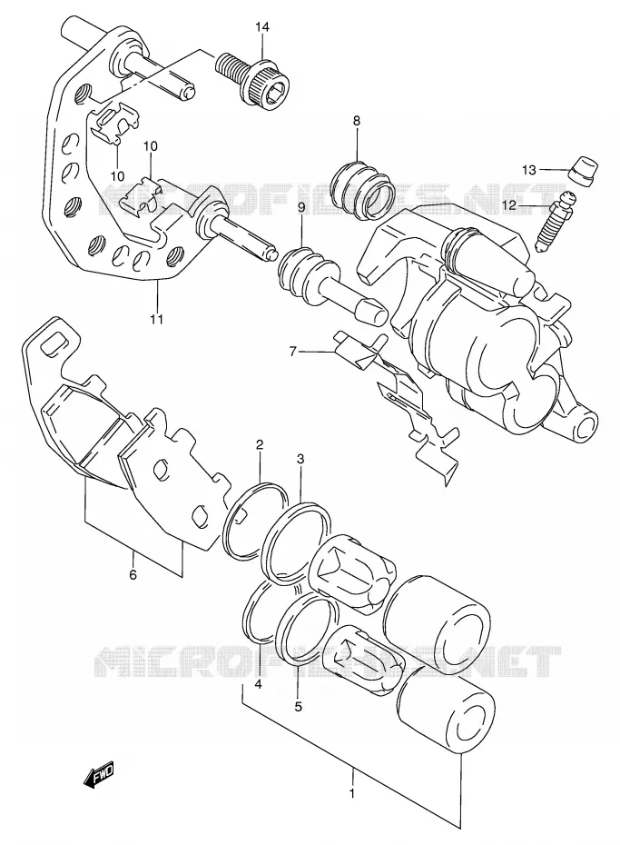 ETRIER DE FREIN AVANT (MODELE L/M/N/P/R) Suzuki MOTO 800 VX 1996  VX800T(E4)
