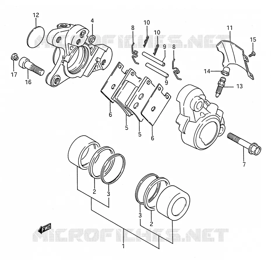 ETRIER DE FREIN AVANT Suzuki MOTO 1400 INTRUDER 1994  VS1400GLPR(E28)