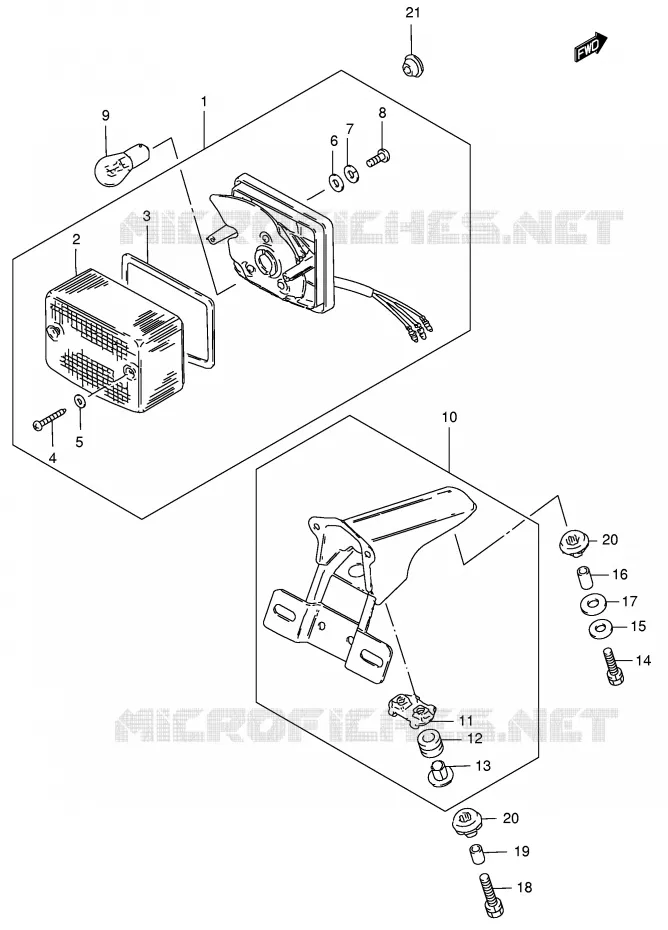 FEU ARRIERE (E24) Suzuki MOTO 185 TS-ER 2000  TS185ERY(E1)