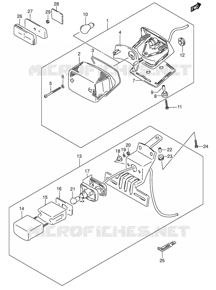 FEU ARRIERE (MODELE K1/K2/K3/K4) Suzuki MOTO 800 INTRUDER 2003  VS800GLK3(E3/E28)