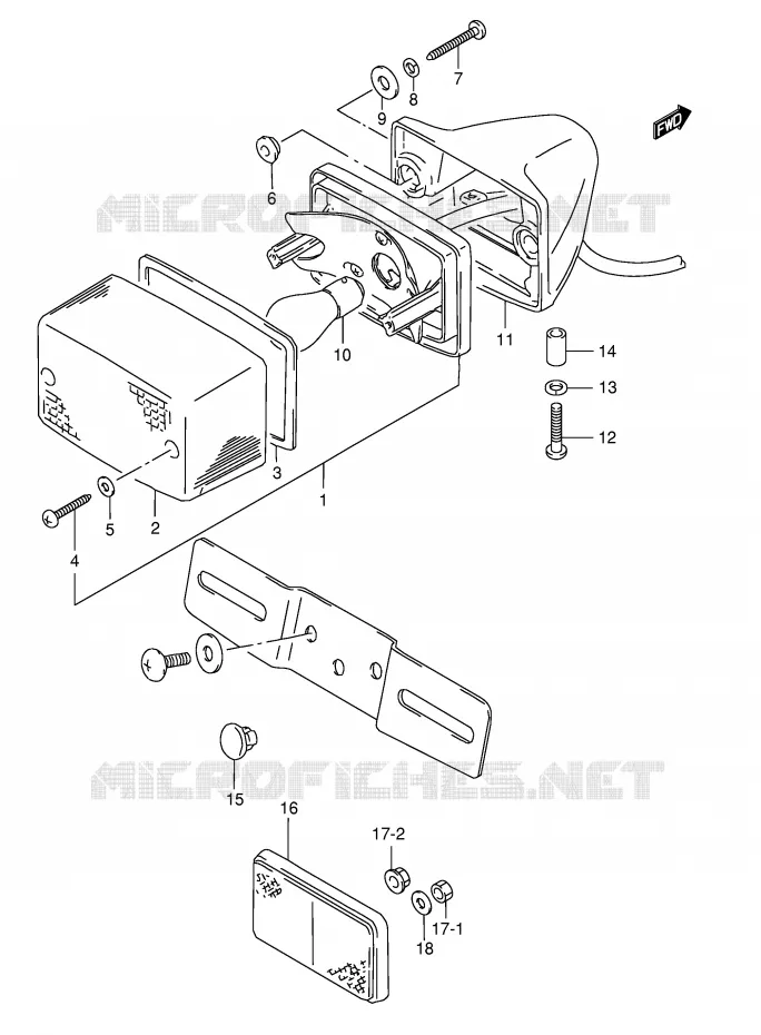 FEU ARRIERE (MODELE N/R P9) Suzuki MOTO 125 TS-ER 1994  TS125ERR(E1)