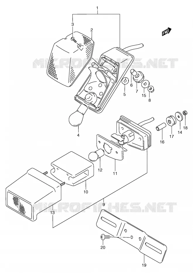 FEU ARRIERE Suzuki MOTO 125 TS-R 1991  TS125RM(E2)