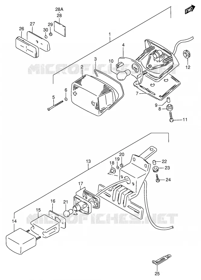 FEU ARRIERE Suzuki MOTO 800 INTRUDER 1993  VS800GLP(E28)