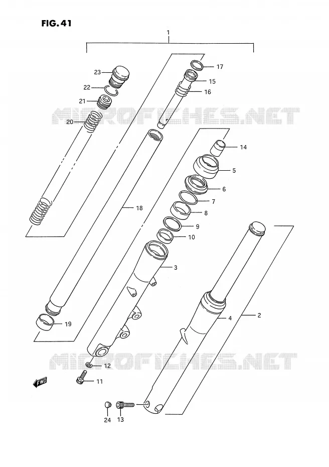 FOURCHE AVANT Suzuki MOTO 1400 INTRUDER 1988  VS1400GLPJ(E2)