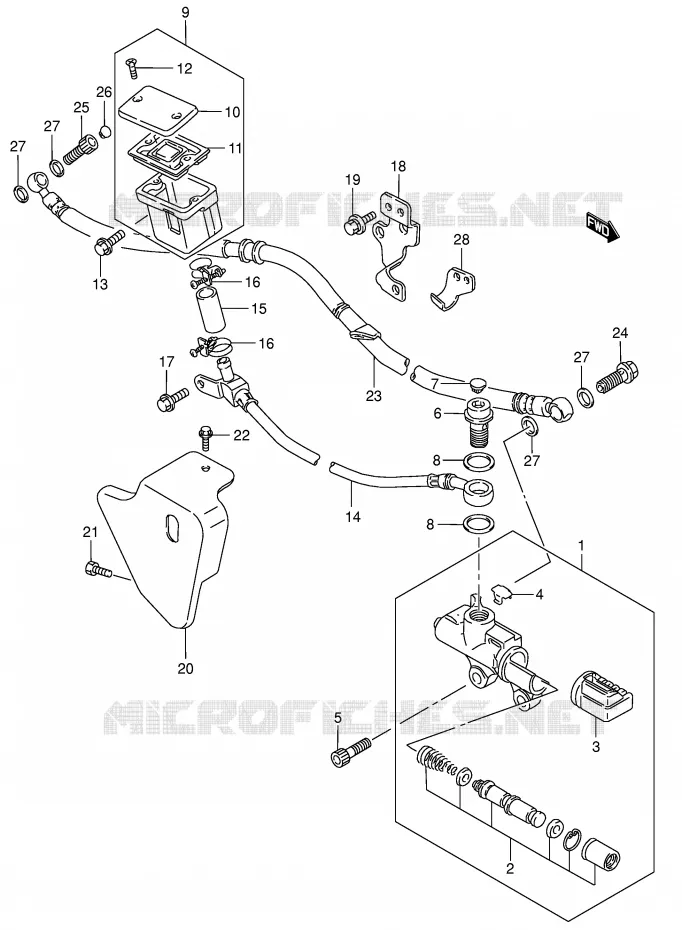 MAITRE CYLINDRE ARRIERE Suzuki MOTO 1400 INTRUDER 2006  VS1400K6(E3/E28)
