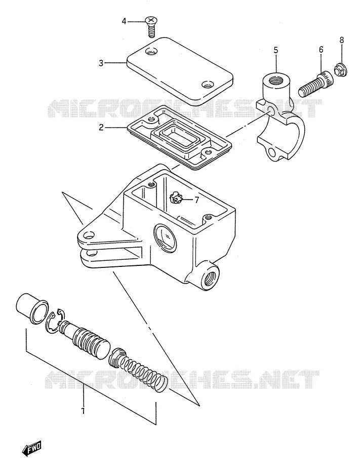 MAITRE CYLINDRE AVANT (MODELE L/M/N/P/R/S) Suzuki MOTO 1400 INTRUDER 1992  VS1400GLFN(E28)