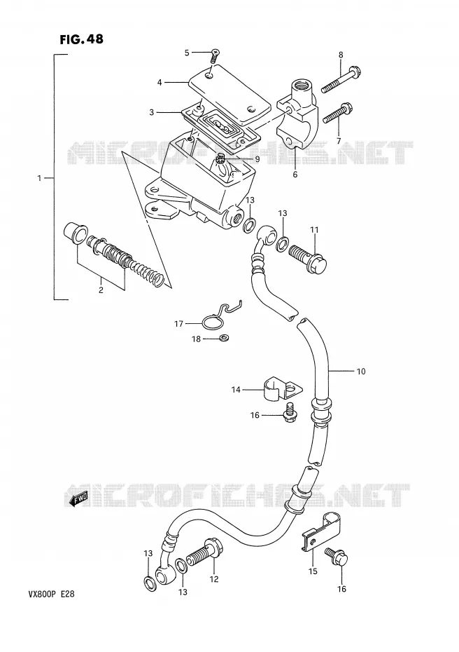MAITRE CYLINDRE AVANT (MODELE L/M/N) Suzuki MOTO 800 VX 1990  VX800L(E28)