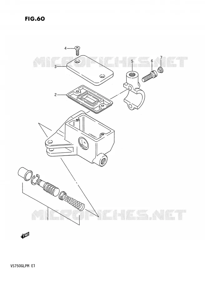 MAITRE CYLINDRE AVANT (VS750GLF/GLPG/GLPH/GLEPH) Suzuki MOTO 750 INTRUDER 1990  VS750GLPL(E1)