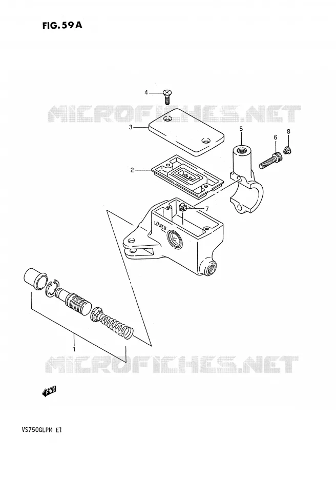 MAITRE CYLINDRE AVANT (VS750GLFJ/GLFK/GLFL/GLFM) Suzuki MOTO 750 INTRUDER 1989  VS750GLPK(E1)