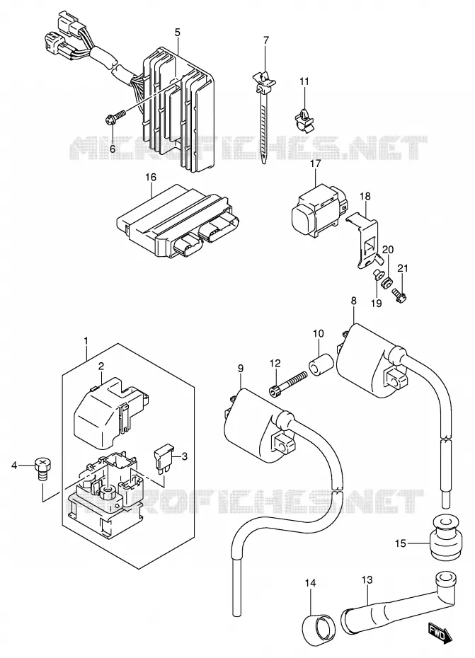 PARTIE ELECTRIQUE (MODELE K5) Suzuki MOTO 800 VOLUSIA 2003  VL800K3(E2)