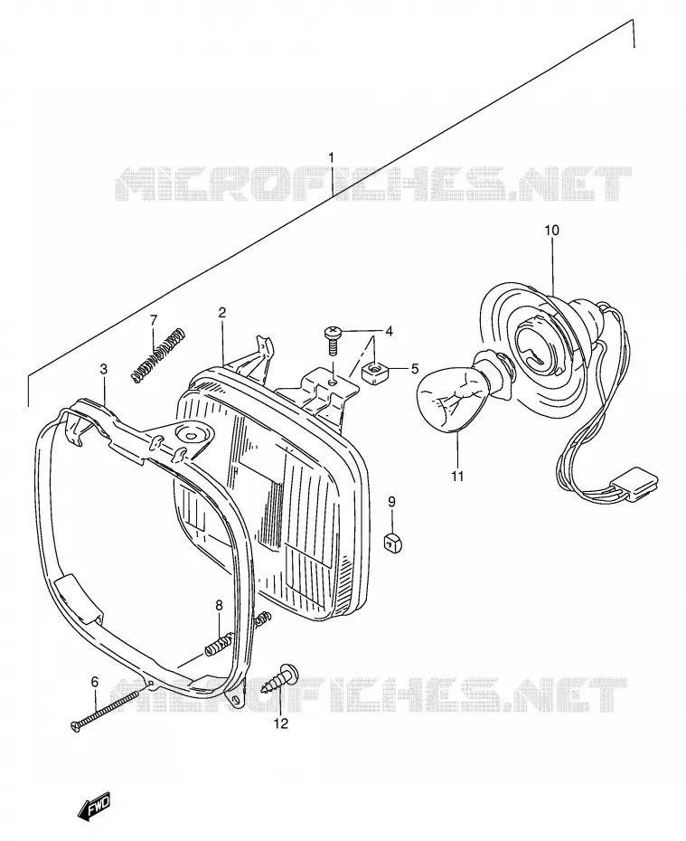 PHARE (MODELE E/F/G/P/S) Suzuki MOTO 50 TS-W 1984  TS50WE(E6)