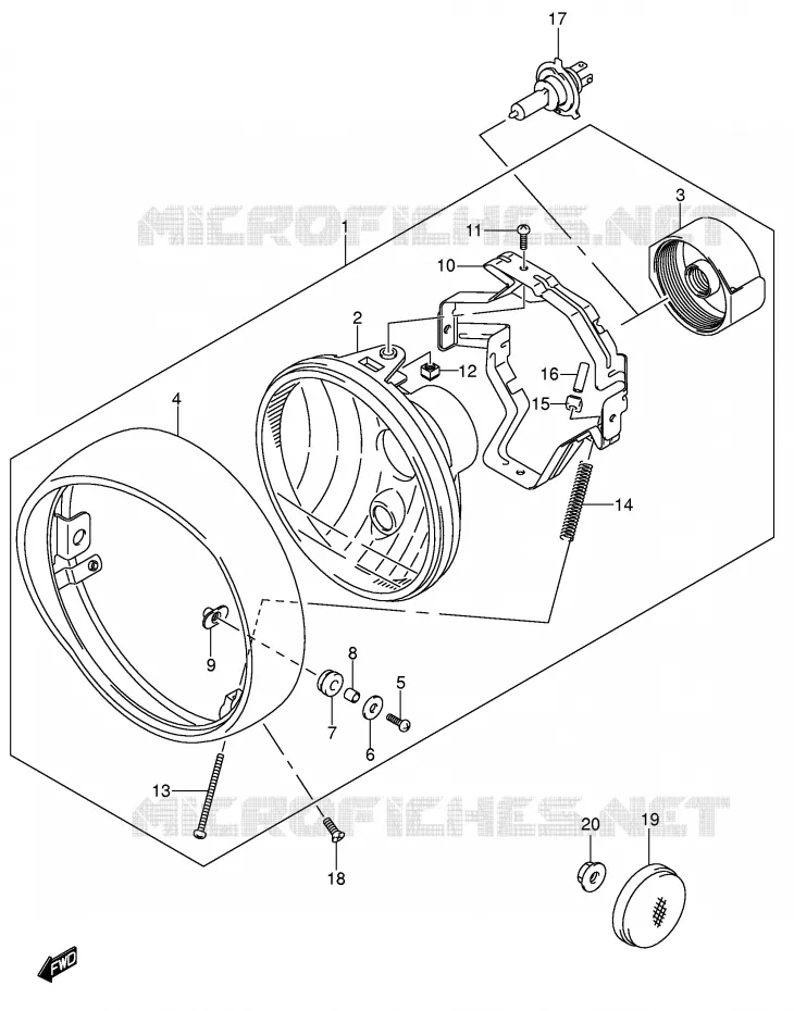 PHARE (MODELE K5 E24) Suzuki MOTO 800 VOLUSIA 2003  VL800ZK3(E2)