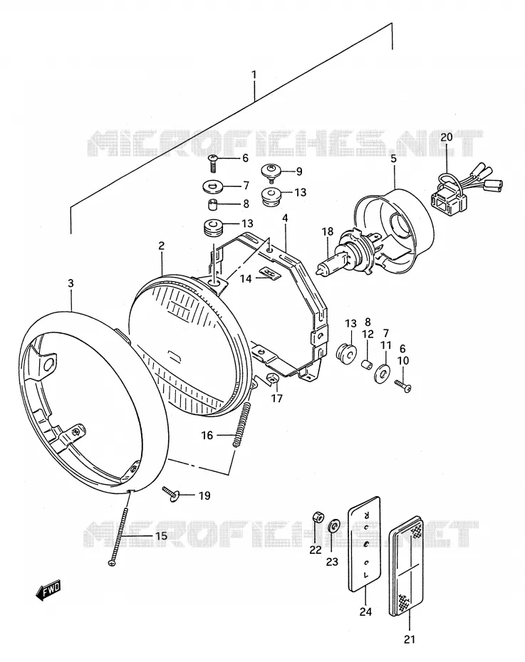 PHARE Suzuki MOTO 1400 INTRUDER 1992  VS1400GLFN(E28)