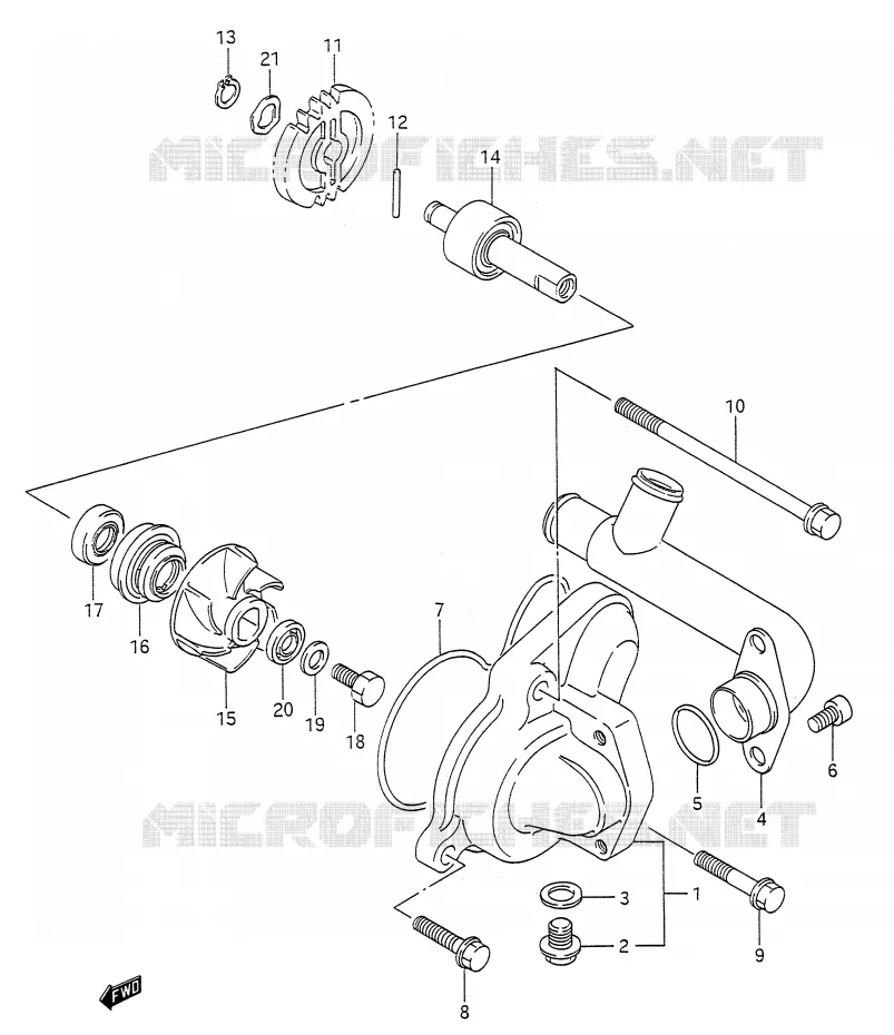 POMPE A EAU Suzuki MOTO 200 TS-R 1993  TS200RP(E28)