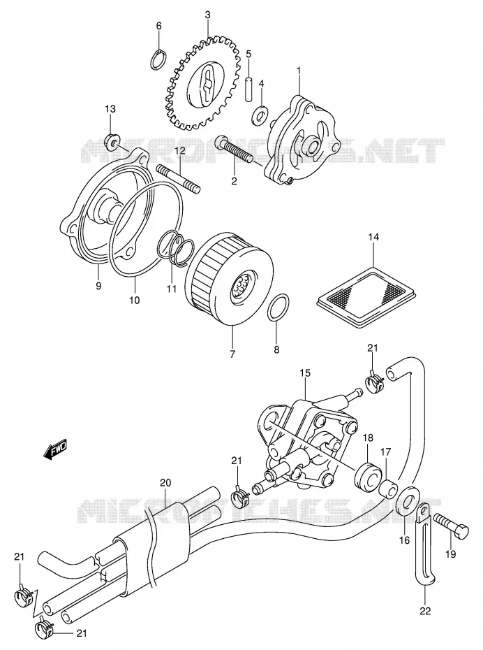 POMPE A HUILE - POMPE A ESSENCE Suzuki MOTO 125 INTRUDER 2003  VL125LK3(E2)