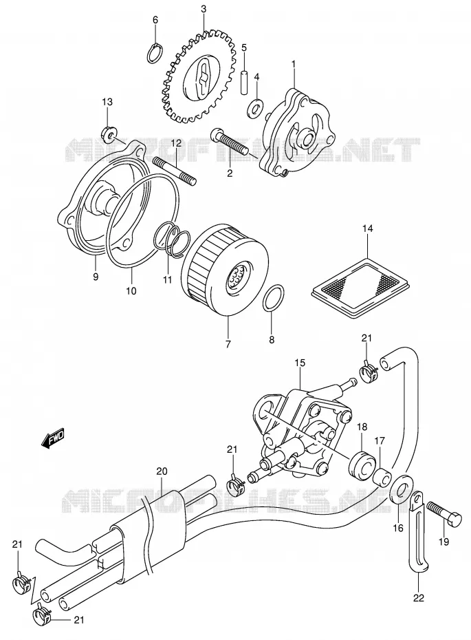POMPE A HUILE - POMPE A ESSENCE Suzuki MOTO 125 INTRUDER 2005  VL125K5(E2)