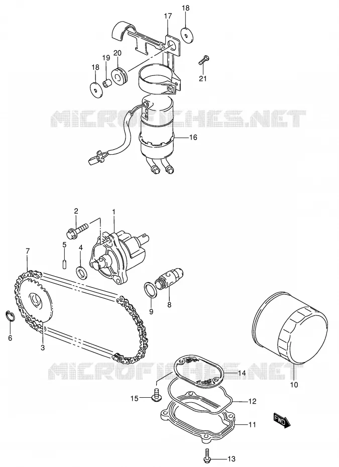 POMPE A HUILE - POMPE A ESSENCE Suzuki MOTO 800 INTRUDER 2001  VS800GLK1(E3/E28)