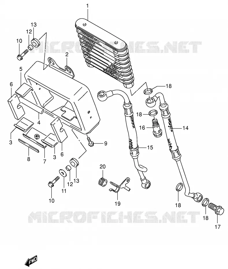 RADIATEUR D'HUILE Suzuki MOTO 1400 INTRUDER 2004  VS1400GLPK4(E3/E28)