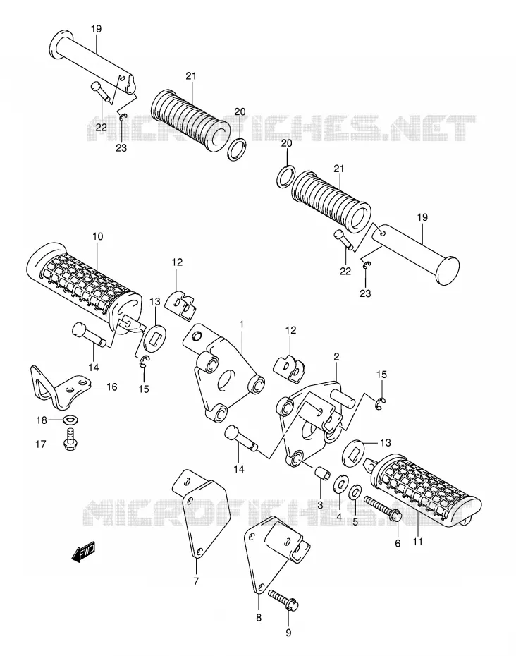 REPOSE PIED (MODELE Y/K1/K2) Suzuki MOTO 250 INTRUDER 2000  VL250Y(E2)