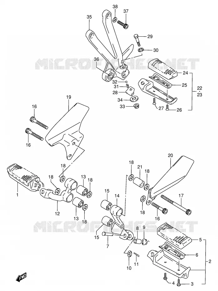 REPOSE PIED Suzuki MOTO 800 VX 1996  VX800UT(E4)