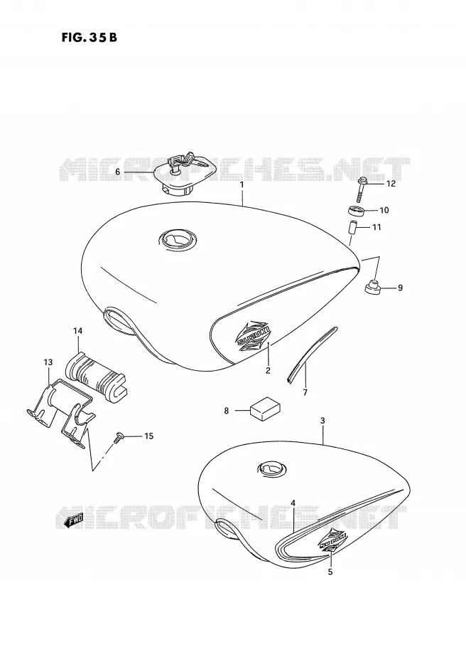RESERVOIR D'ESSENCE (MODELE P/R) Suzuki MOTO 1400 INTRUDER 1992  VS1400GLFN(E2)