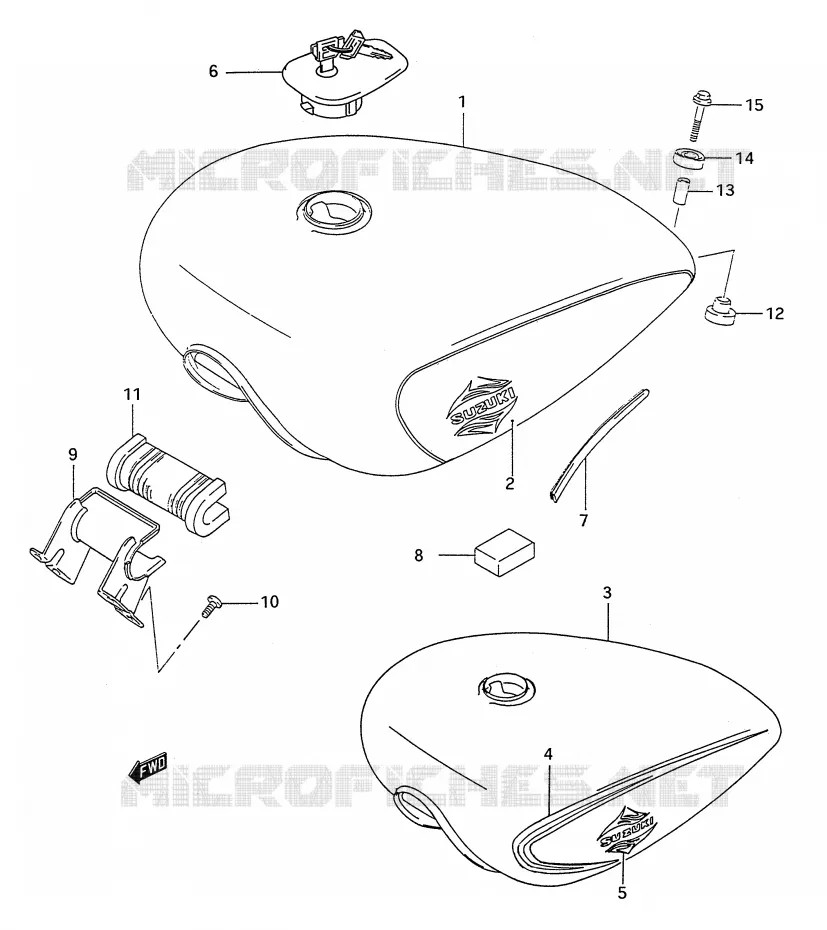 RESERVOIR D'ESSENCE (MODELE P/R) Suzuki MOTO 1400 INTRUDER 1995  VS1400GLFS(E28)